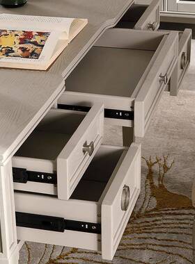 美轻奢浅灰色红橡木全实木办BNS公桌书桌书桌房电脑式1.4字米写台