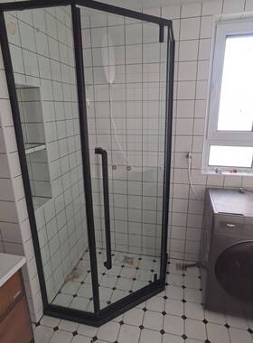 间小OAY卫户型不锈钢扇折生叠干湿分离淋浴房弧形地浴屏淋浴房玻