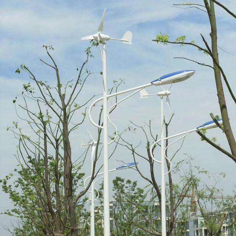 6米8M40w5风光互补0农村户补外风力感应w发电风灯光互路一体化led