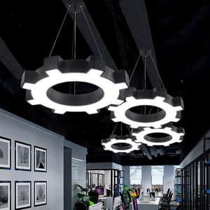 创意型ZZPL异ED吊灯造形灯边圆形六形超市办公室健身房工业风吊顶