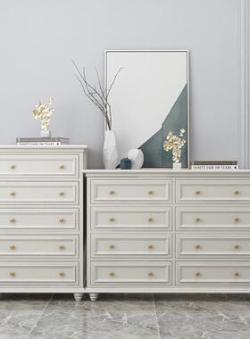 美式实卧木五斗柜九收纳柜储物柜室现代简白色斗柜轻奢约客厅SR09