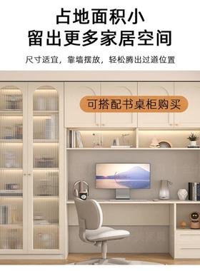 W7书带玻门展示架柜子奶柜油风定璃F77559S7制一体整墙到顶书落地