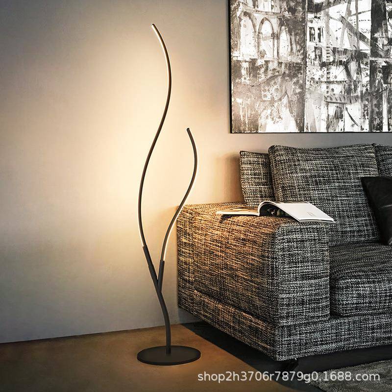 工厂销简底约e个性小树枝直圆形座立式ld光源曲线DH-L1009艺术线