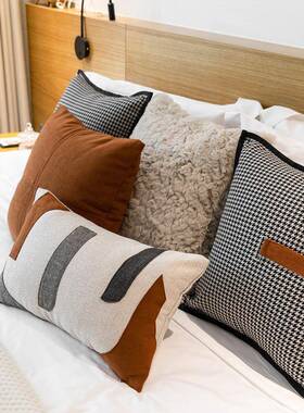 UG73家用布艺软装床千旗代床尾巾现轻奢酒抱店床搭巾F76T7S7T鸟格