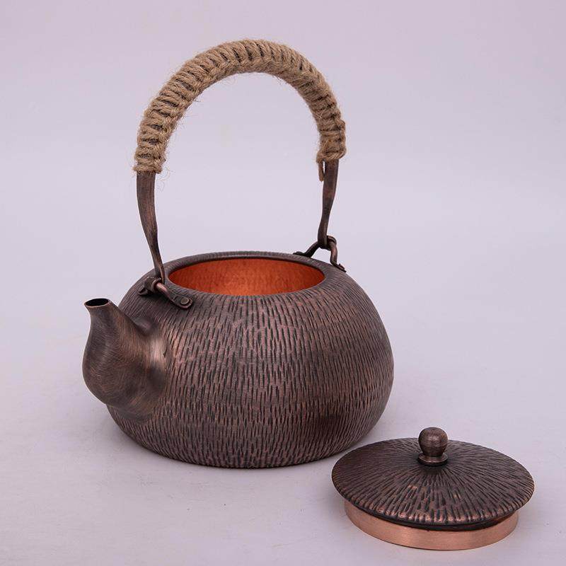 陶厂家锤纹仿古款电DYX炉壶紫铜1.水升壶茶壶打造煮水铜壶