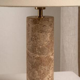 轻奢高复床头台灯98古设计然师创意简约天布档罩大理石台灯