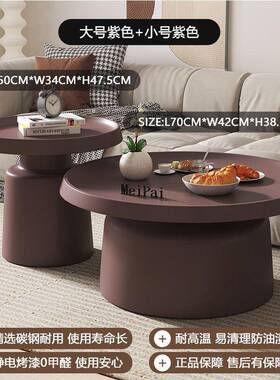 奢铁艺大小圆形组合马厅提尼茶几轻das70965带储家用客物小户型公