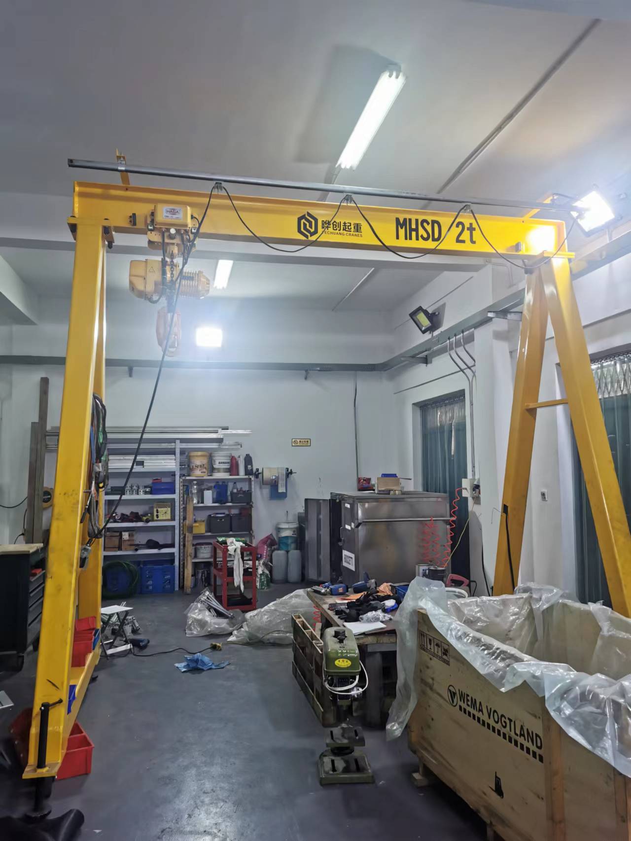 上海晔创2t手推移动龙门架 简易门机 1t小型工位吊  3t桥式门架