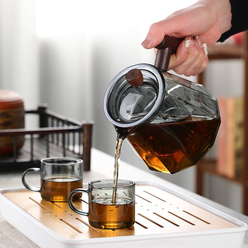 天台华莲玻璃茶壶泡茶壶2024新款茶壶泡茶家用茶具套装茶水分离单