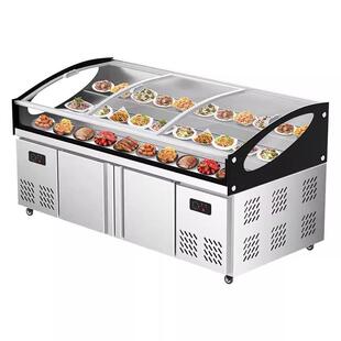 阶梯冰台展示柜凉串烧烤海鲜藏柜商用菜柜水果捞保鲜柜465冷串点