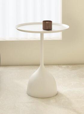 角迷你阳AGZ台几铁艺小桌子奢几创意边桌奶油风沙轻发边白色移动