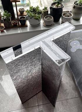 克力桌腿支桌架石头纹黑亚渐变桌脚餐桌茶色GBC几角加厚岛台支撑