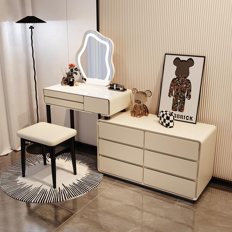 IL意式F77J6JMH极奶油风梳台现简约简卧室代轻奢实木化妆桌收纳妆