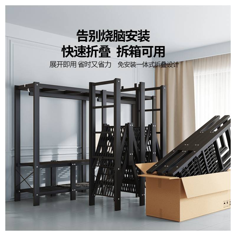 简易衣柜免安装折叠布衣柜卧室用出租房家用钢架结实耐用收纳衣橱