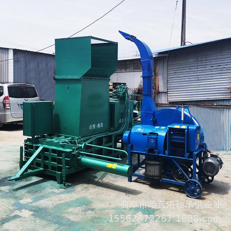 卧式米秸秆打包机青黄储储打包装袋CDT玉机红薯花生秧粉碎压块机