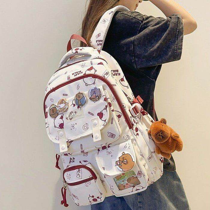 韩国ins风中小学生少女可爱韩版百搭双肩包初中生原宿书包ullzang