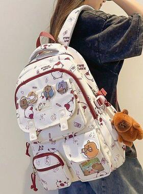 韩国ins风中小学生少女可爱韩版百搭双肩包初中生原宿书包ullzang