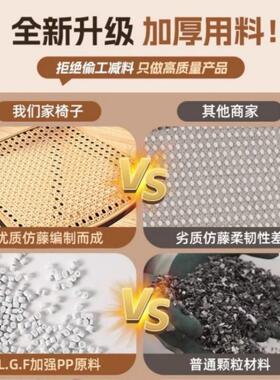 Tal古家用气餐RAB椅商用桌椅塑料藤编椅子藤条中藤椅靠餐背椅透户