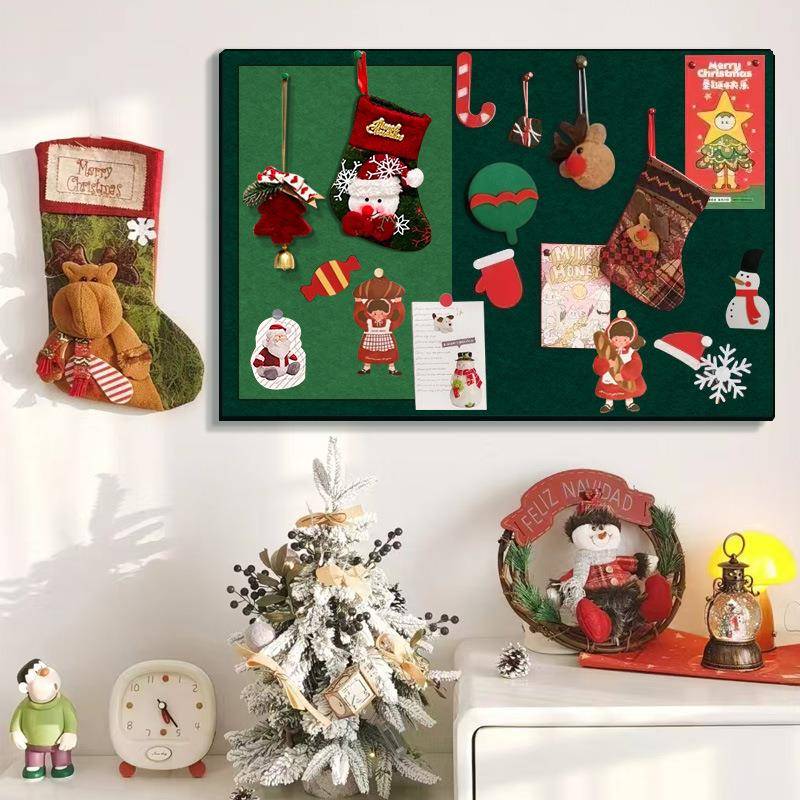 圣诞节ZZA毛框毡板墙软贴照片背墙景板展示墙组合相墙面装饰创意