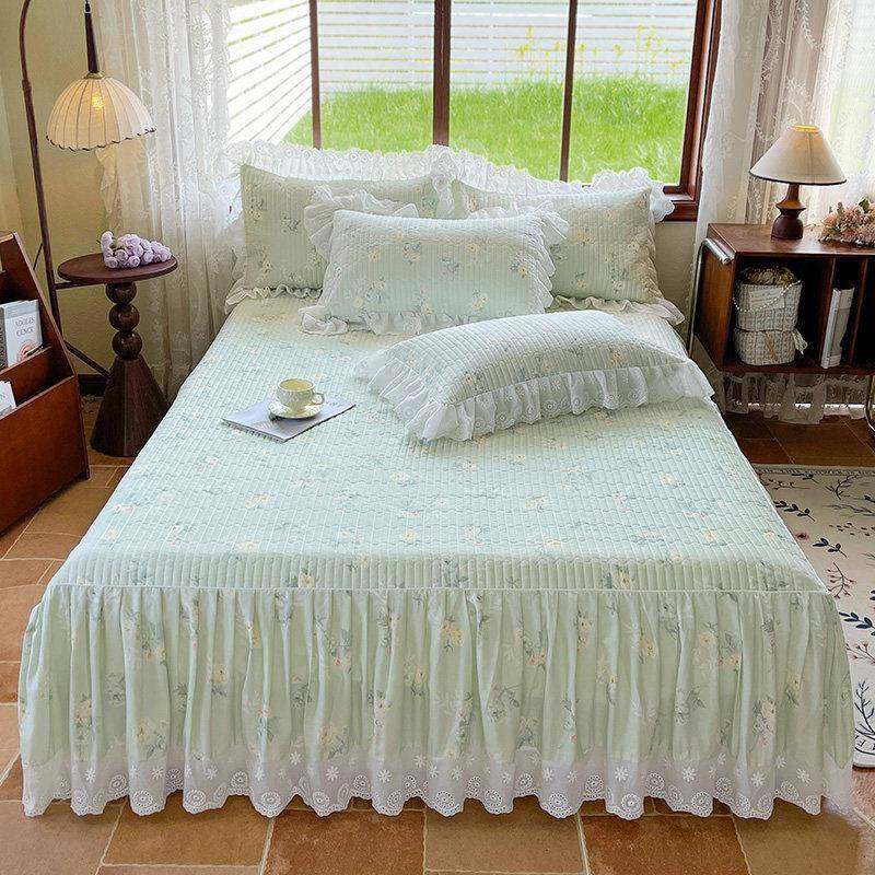 四季FS759077通用韩单件床笠床裙二合一式亲棉肤全防滑床罩三包件,床上用品,床裙,淘宝优惠券,粉丝福利购,淘宝优惠卷