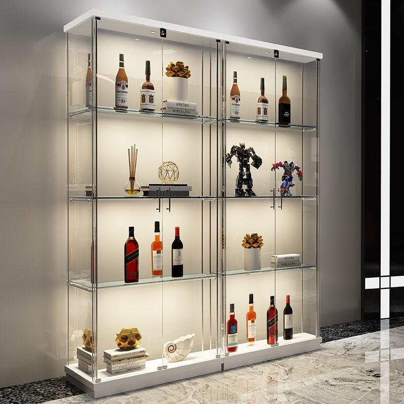 玻璃酒展示柜柜现代奢简约柜靠墙小酒柜轻高档透明柜商用RWZ收藏