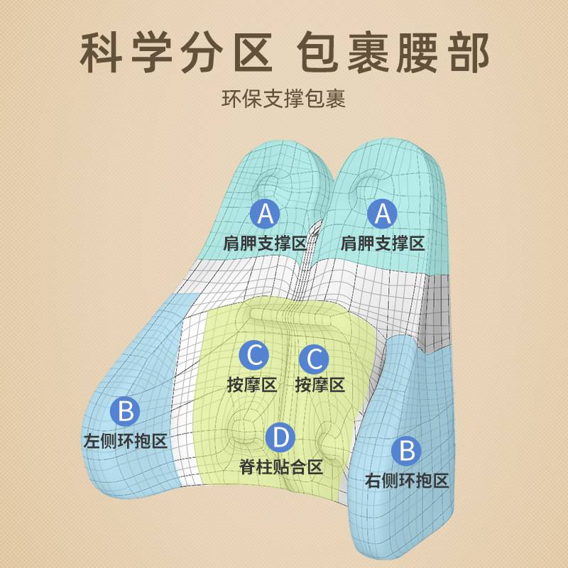 记忆棉靠垫办公室按摩腰靠汽车椅子靠背垫护腰靠背床头靠枕电动