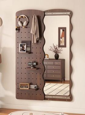 隐形推拉可全镜子木质洞洞板穿身衣镜EWB用家关闭壁挂墙玄关试衣