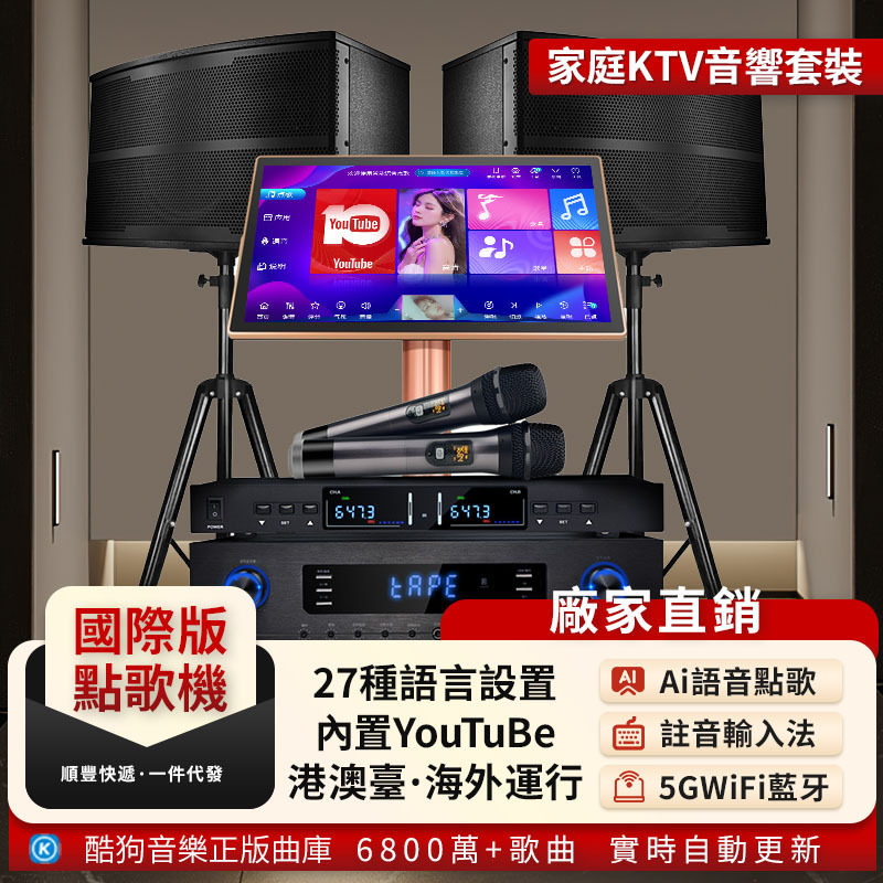 欢唱迪KTV家用音响套装含话筒