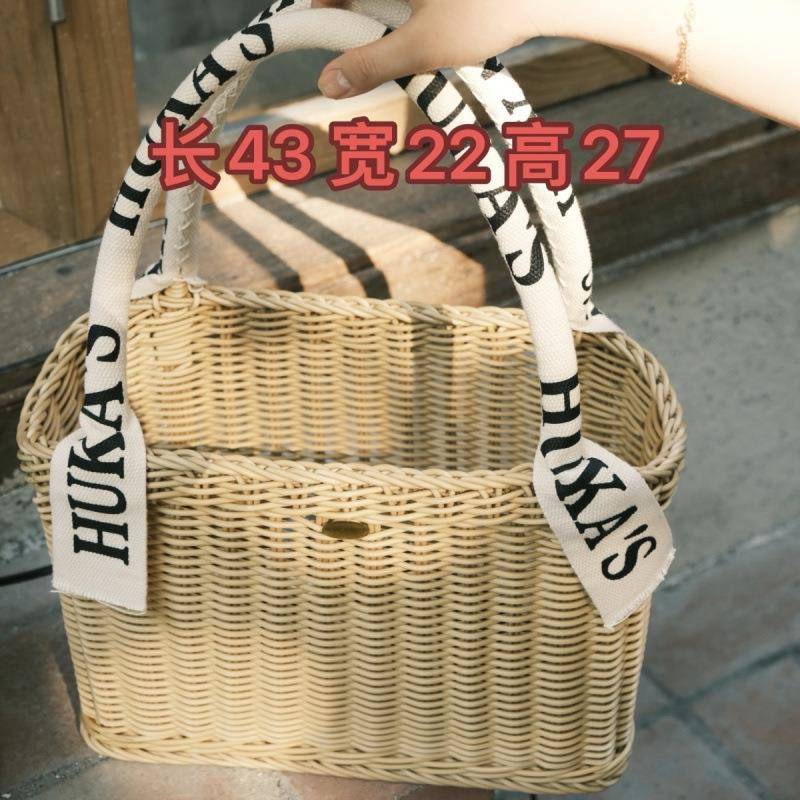 高档家用藤编篮子野餐篮菜篮子购物ZMB编织游洗澡春筐买篮宠物菜