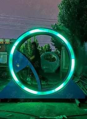 真人仓鼠脚踏滚轮动力电滚筒网跑步发机转轮红发光无互动游乐BTH