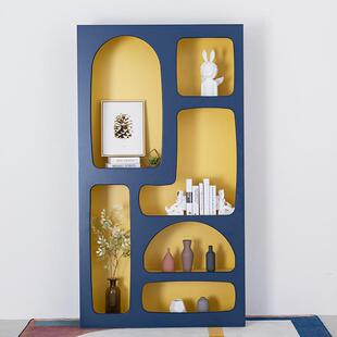 蓝色橱VKY钢琴烤漆书柜个性书架现代约置物架落地童儿书包邮简收