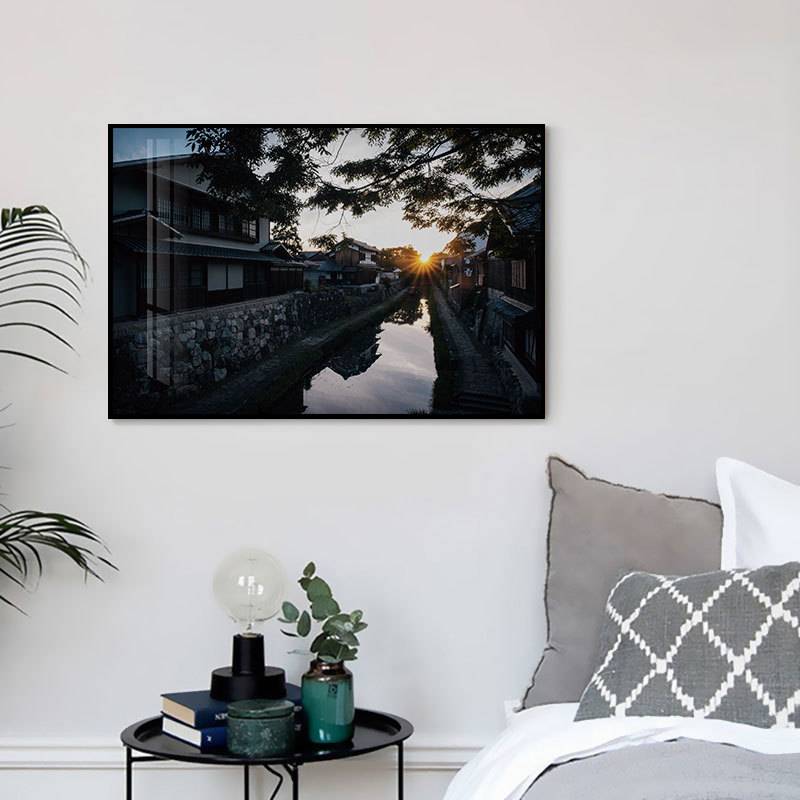 新中式简约风景装饰画日式料理茶室酒吧电表箱创意挂画卧室餐厅图片