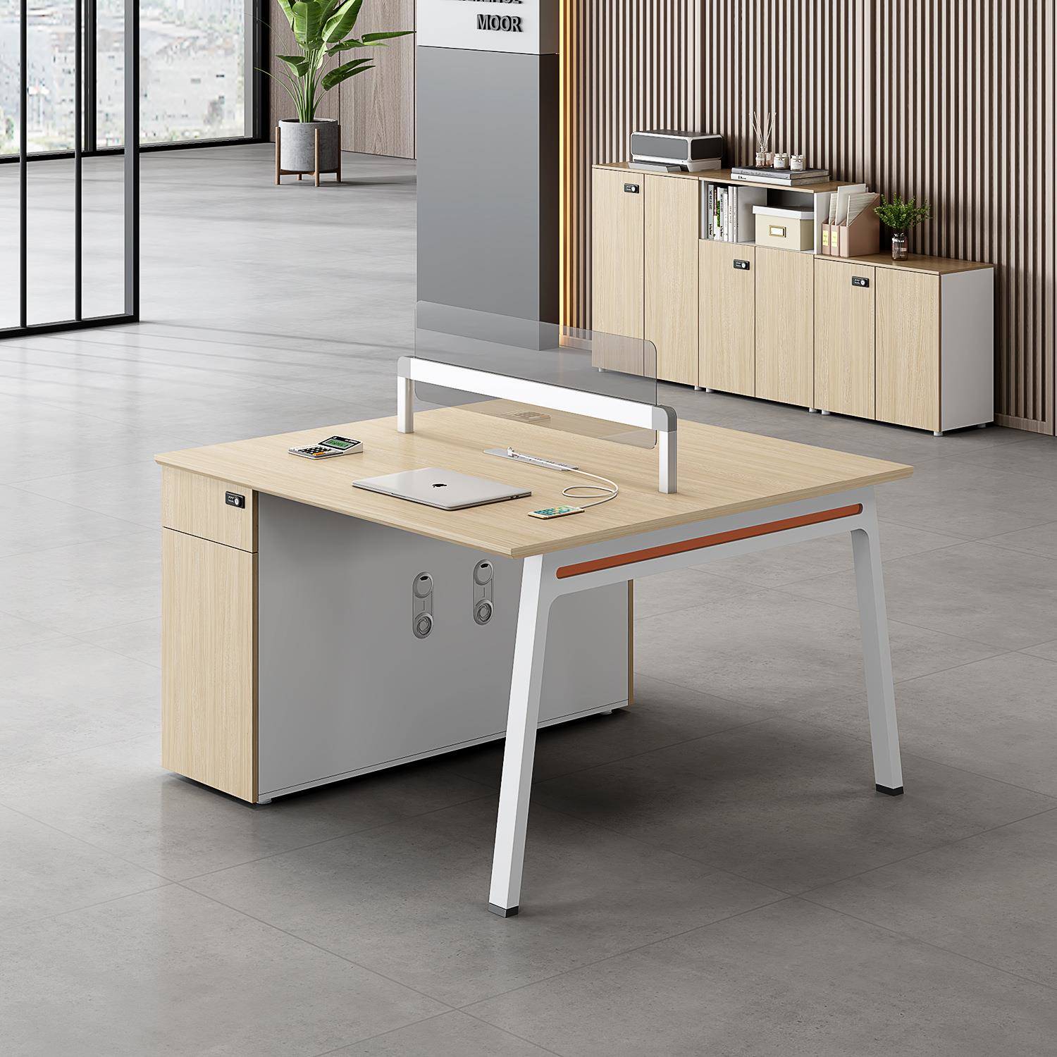 职工办员办公桌GCN椅组合位四人位公工室家具简约现代电脑屏风员