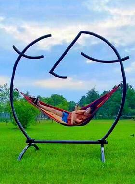 民宿户美陈拍照秋千外笑秋脸造型千吊床红装饰打卡微笑OYU景区网