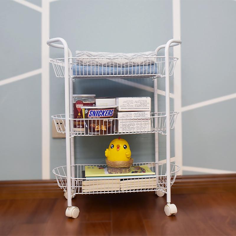 铁艺家收纳架室落厨房置物架多层可拆卸移用动带轮地卧BGA室浴手