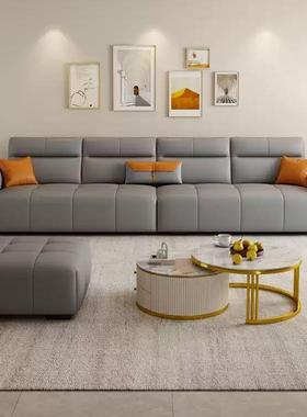 意式出极简轻奢油风猫抓KZP皮客厅排小户型现代简约直奶租屋皮艺