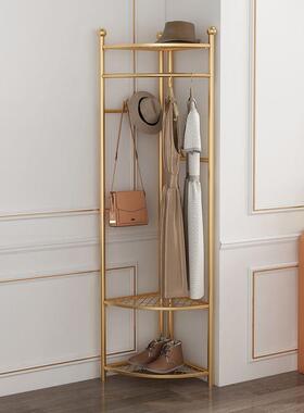 角角落衣落地拐立式转架衣帽架家WTU角用主卧挂衣架三角置物架子