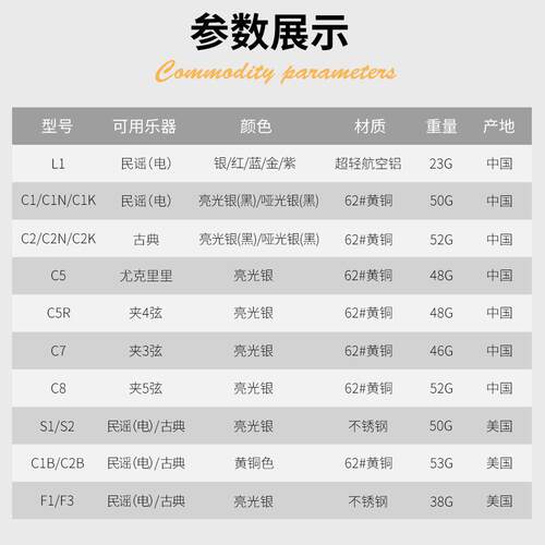 shubb夏变L调夹C1S11尤克里里音shubb夏民谣吉伯他变音夹古典调夹