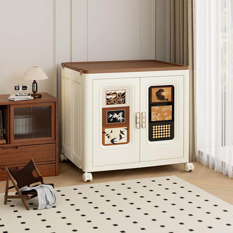 中古收纳柜折家叠收箱用风带滑轮多390功能卧室大容量多层纳整理