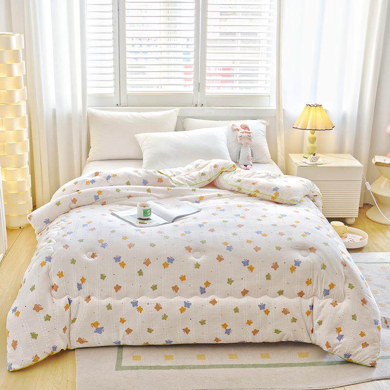 A类大豆纤维被棉子单双加厚冬学生人博芸佳纺小清新印被花被芯宿