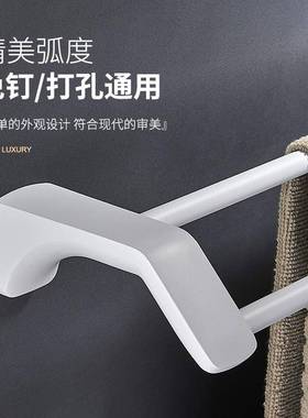 卫生间层白色浴室毛巾厕架打RNJ孔双洗手间所不锈免钢家用置物架