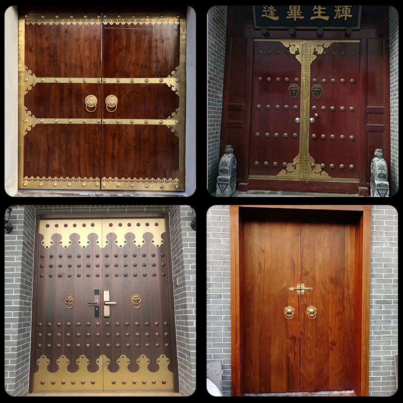 中式仿古实木双开庭院入户门