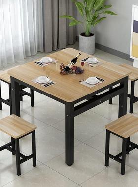 简约正型方形餐桌椅家用子小户饭椅桌简OZD易小吃店四方桌快餐桌