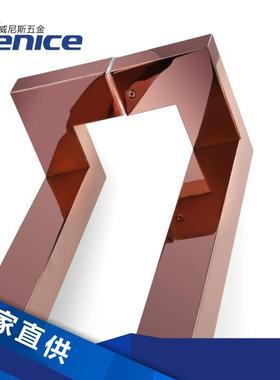 手不锈拉手移黑动玻v153璃钢门把哑加厚商场四弯方管推拉大门拉手
