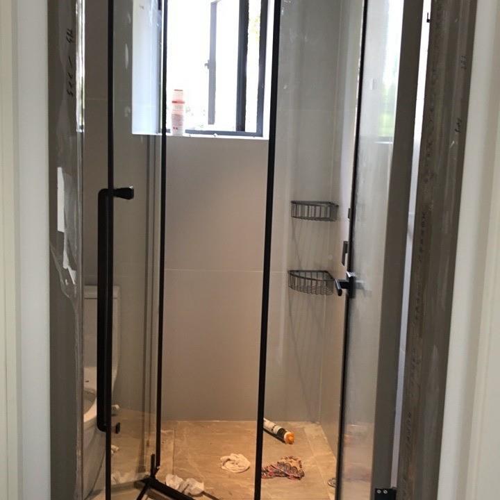 工淋厂卫生湿间干离浴隔断浴室房玻璃691移门农村简易沐浴分房洗