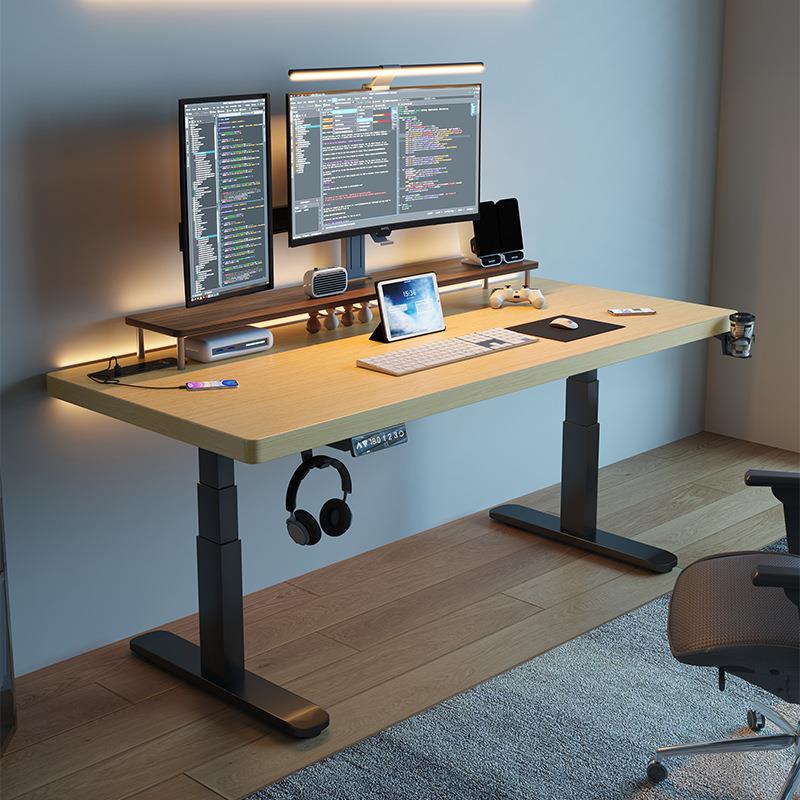 30南洋楹木无品牌/木板电升降桌智能实电脑电竞桌学习书桌桌家用