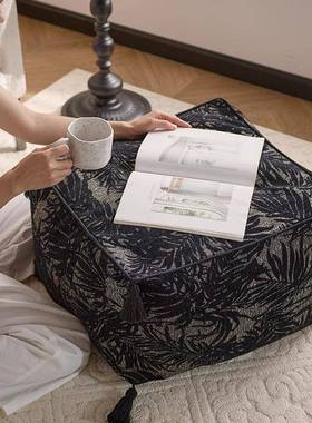 法黑白流苏蒲坐墩懒人沙发散式尾客葵厅墩子地毯垫坐垫团凳沙VNH