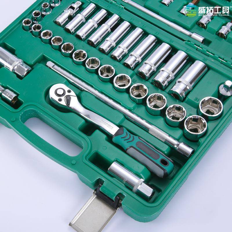 筒拓61件随套中飞套装10mm盛系列3无品牌//8棘轮汽修工具套扳手车