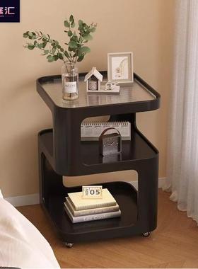 床头柜物铁可移带动灯家用卧DOH室边柜奶油风小型面艺安装小型置