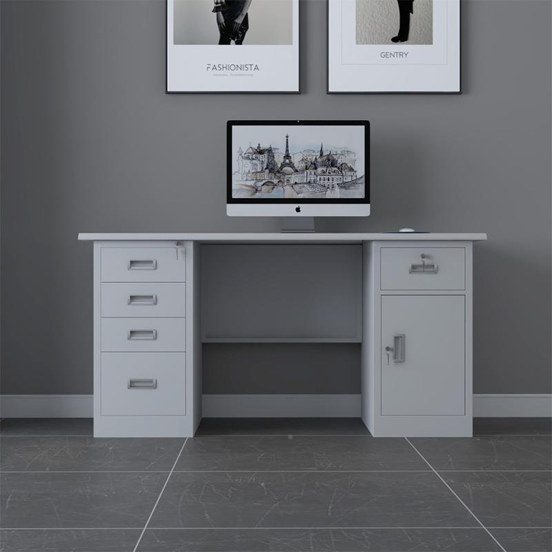 钢制办公桌简现员工办字公代桌财务ALRE333Q写台带锁工作台桌易单